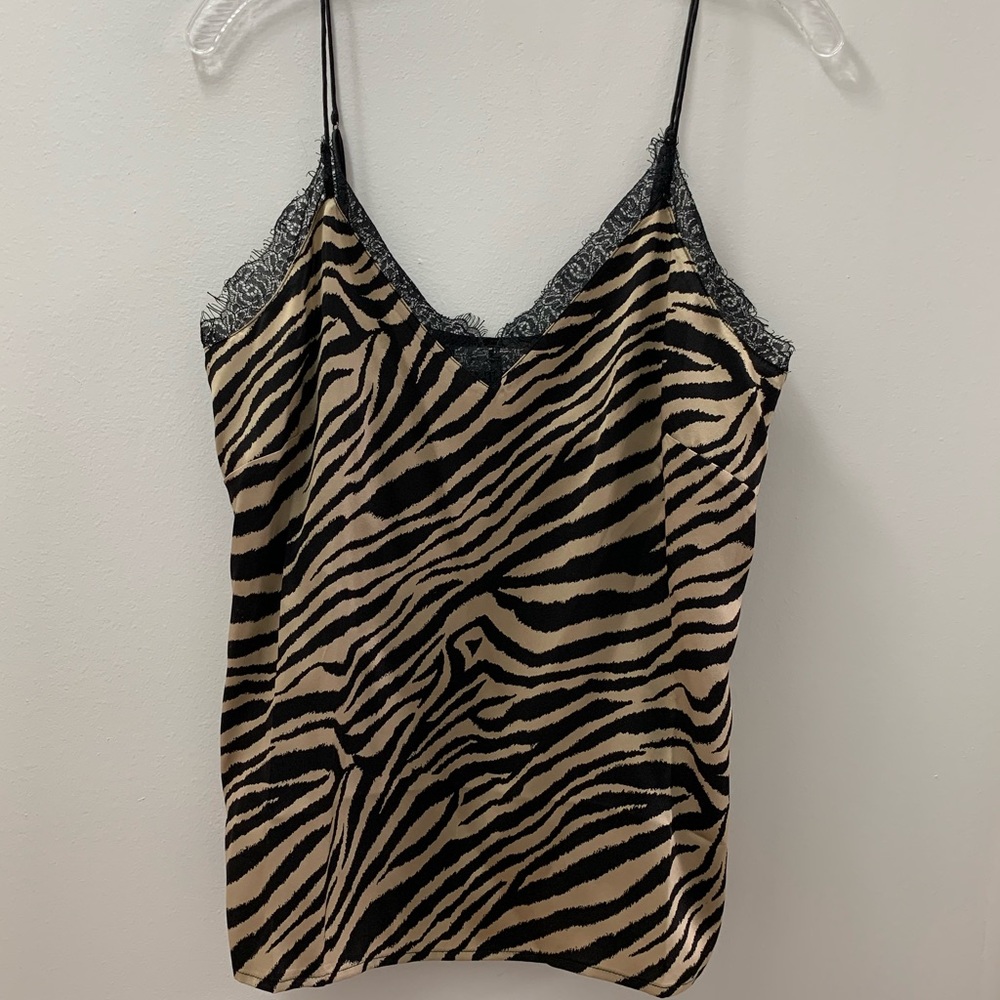 Anine Bing silk cami with lace